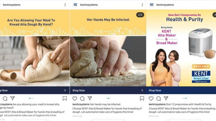 Screengrabs of Kent atta-maker ad | Twitter