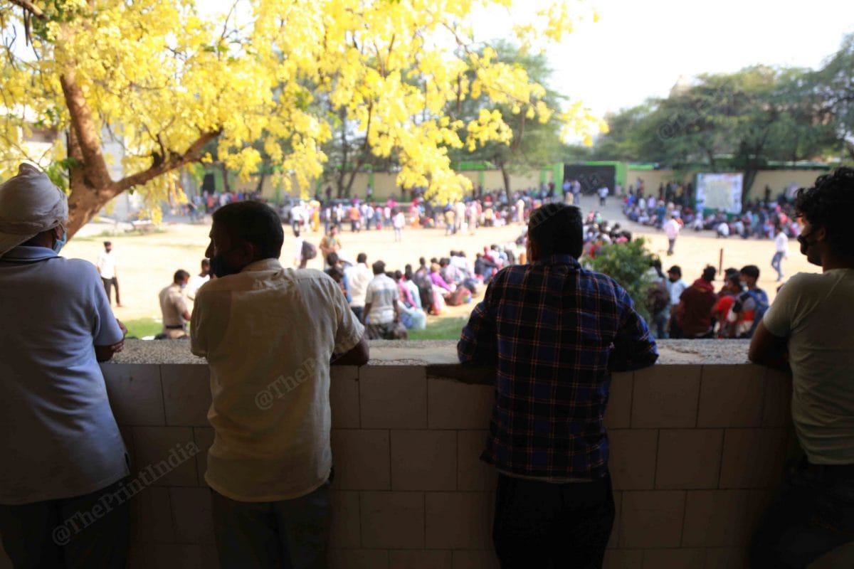People who could not go today look at the queues | Photo: Manisha Mondal | ThePrint
