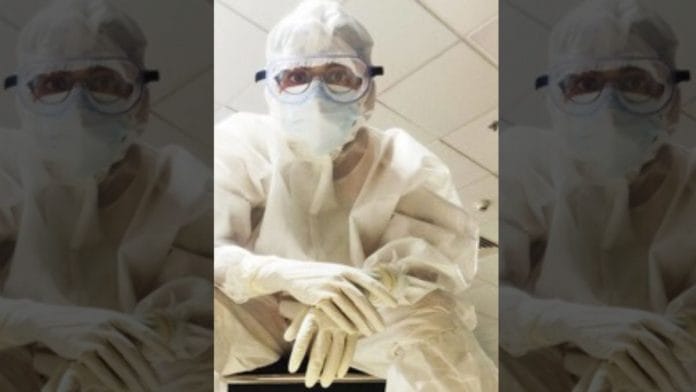 Dr Kamna Kakkar in a PPE suit | Photo source: Author