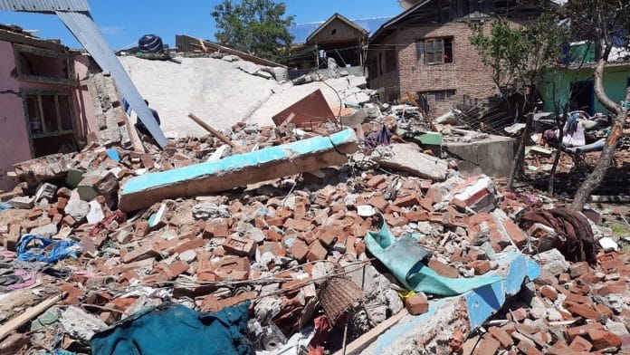 At the encounter site in Beighpora village where Riyaz Naikoo was killed | Photo: Azaan Javaid | ThePrint