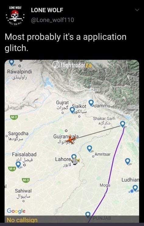 Screenshot of a tweet by an OSINT handle, later deleted