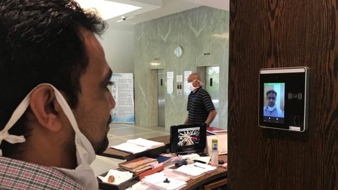 Facial recognition at the Baroda-based Alembic Pharmaceuticals | By special arrangement.