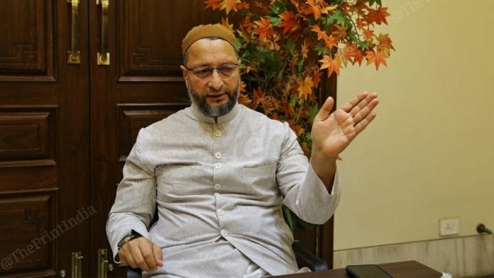 Owaisi at his residence in Hyderabad | Photo: Suraj Singh Bisht | ThePrint