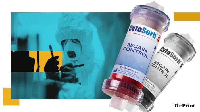 Biocon's blood purification device CytoSorb. | Photo: ThePrint Team