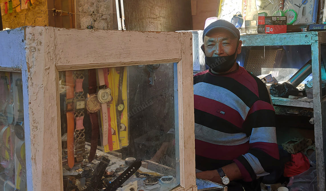 Mohammad Ali, 55, repair watches in the Moti Market. “Corona can be cured but lost lands to China can not be reclaimed,” he says | Photo: Sajid Ali | ThePrint