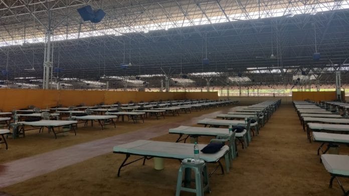 The Covid facility at the centre of Radha Soami Satsang Beas in Chhatarpur, New Delhi | Kairvy Grewal | ThePrint