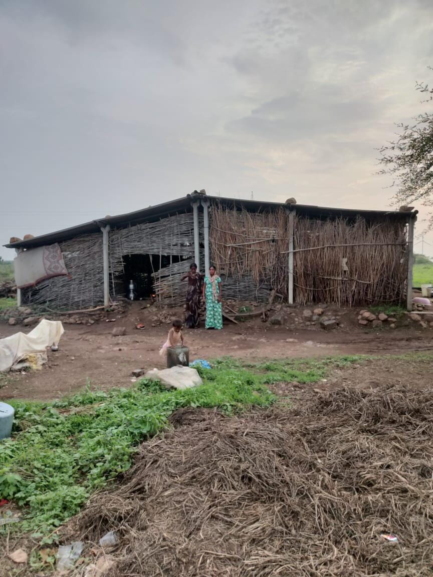 The hut in which Dinesh Pawar lives with his family in Jamde village, Maharashtra | By special arrangement