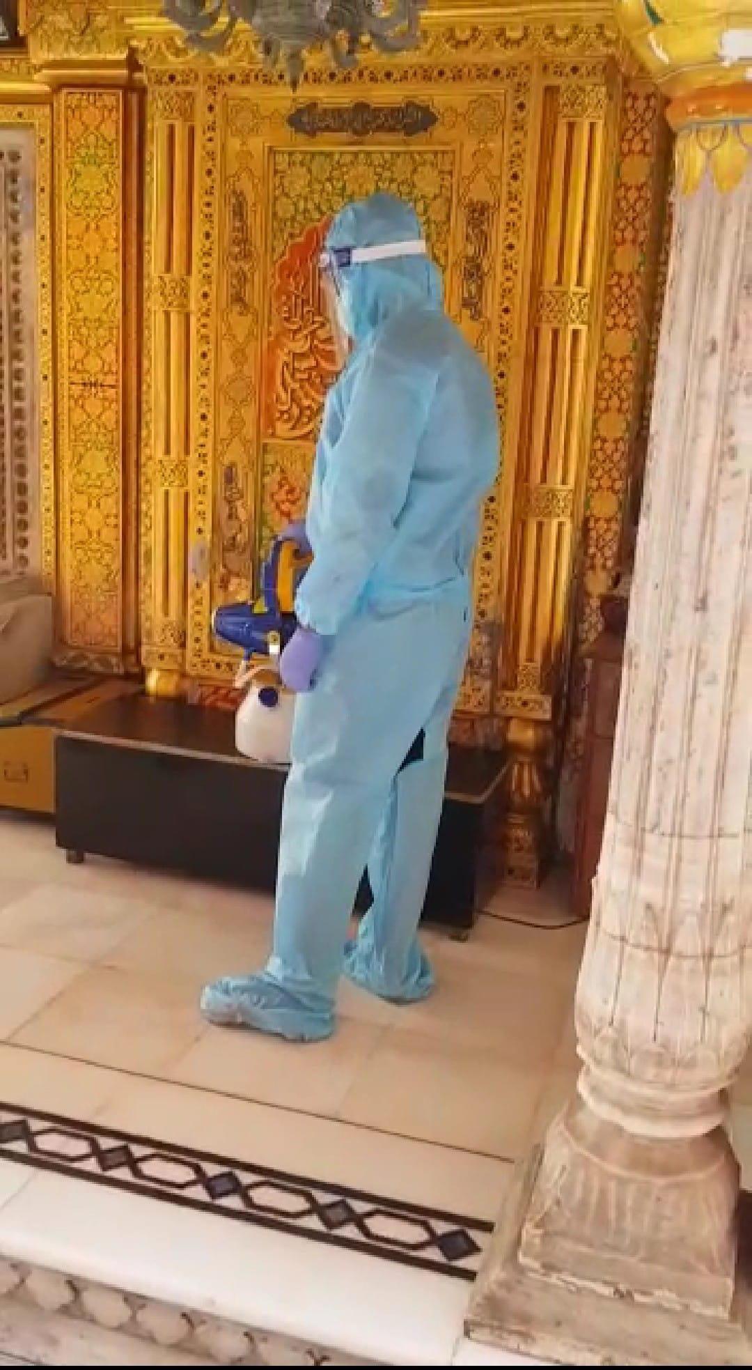 The Nizamuddin dargah being sanitised last week | By special arrangement