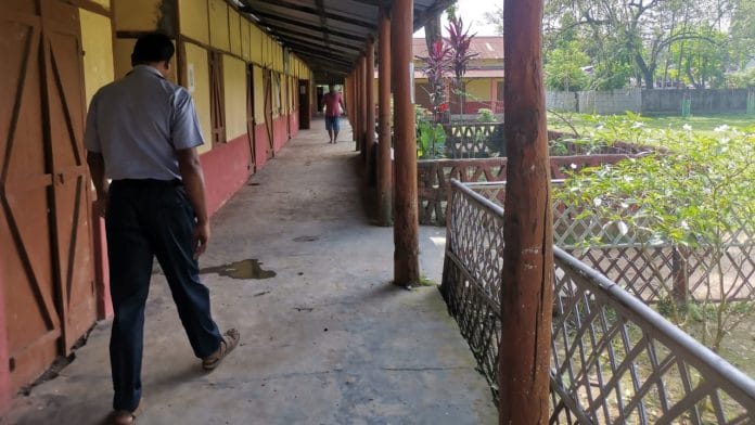 The government school in Goalpara's Balijana block was used a relief camp and housed over 140 people during the flash floods in May | Yimkumla Longkumer | ThePrint