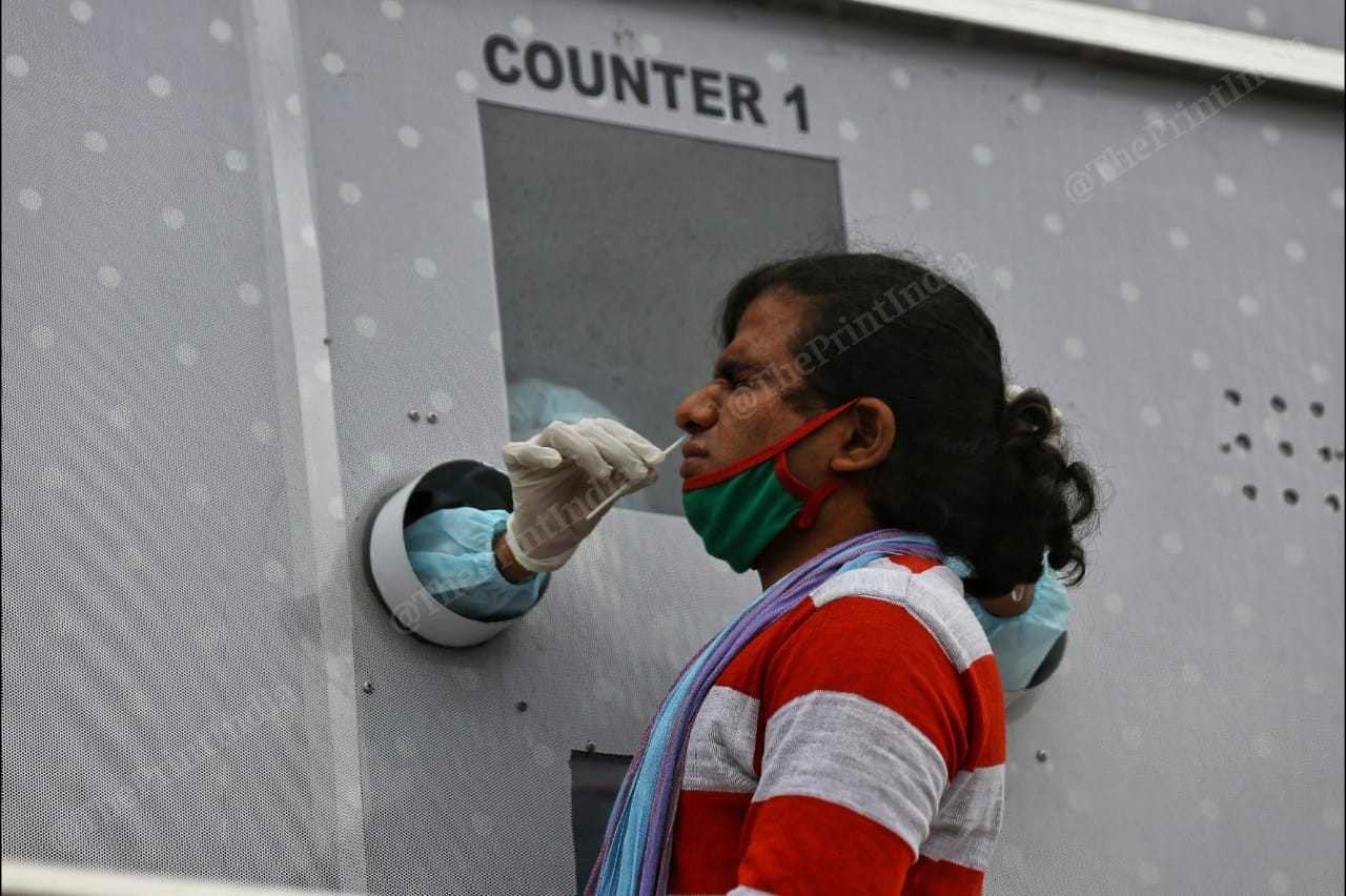 A Vijayawada resident is tested at one of the mobile testing facilities | Suraj Singh Bisht | ThePrint