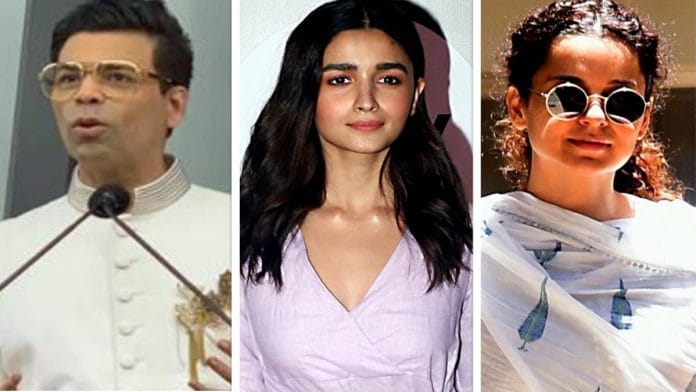 (L-R) Film-maker Karan Johar and actors Alia Bhatt and Kangana Ranaut | ANI