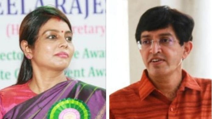 Beela Rajesh (L) and J. Radhakrishnan | @DrBeelaIAS and ThePrint