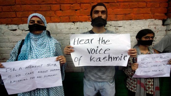 File photo of a protest in Delhi against the scrapping of Article 370 and Article 35A, in August last year | Representational image | ANI