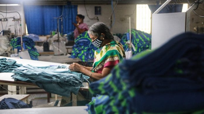 A worker at a factory in Tiruppur. Photo: Manisha Mondal/ThePrint