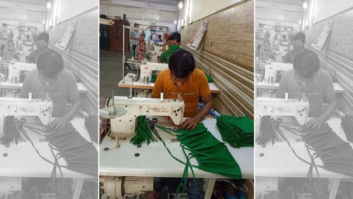 Inmates at Koklata's Presidency Correctional Home stitch masks for the police force and jail staff | Photo by special arrangement