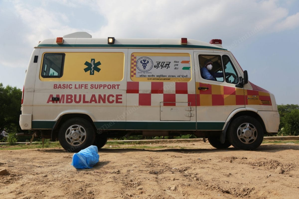 Azhar was brought to the burial ground in an ambulance | Photo: Manisha Mondal | ThePrint