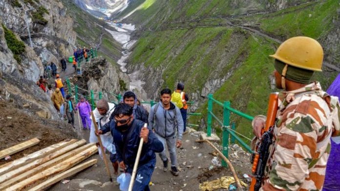 File photo of devotees on the Amarnath Yatra | PTI