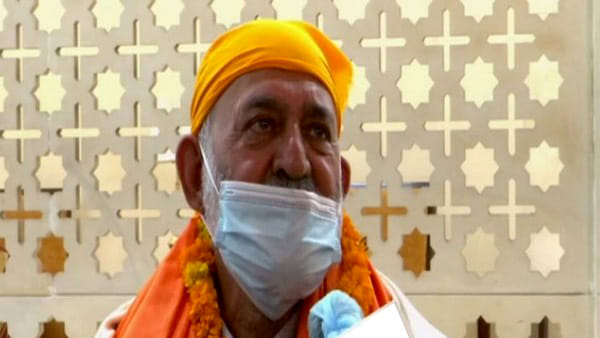 Nidan Singh speaks to the media after landing in New Delhi