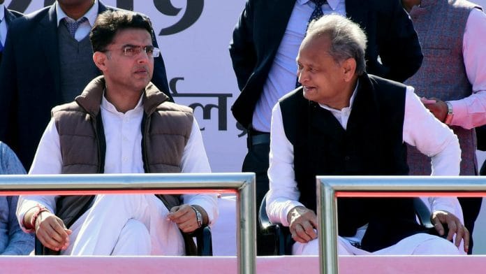 Rajasthan Deputy CM Sachin Pilot and CM Ashok Gehlot | File photo: ANI