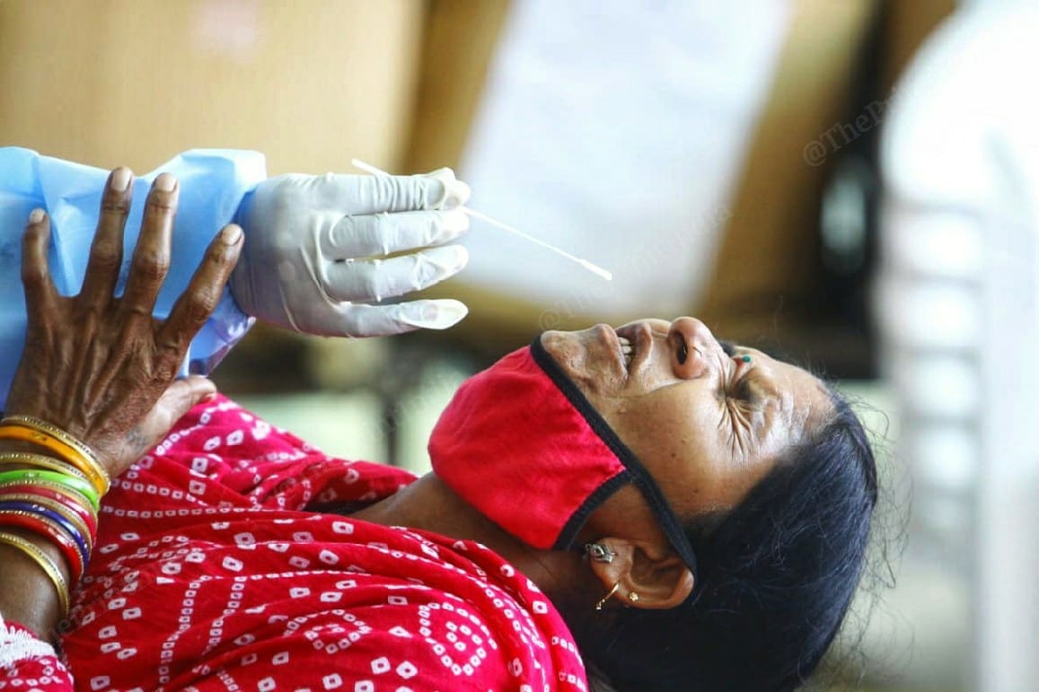 Testing under way at a centre in Ahmedabad | Photo: Praveen Jain I ThePrint