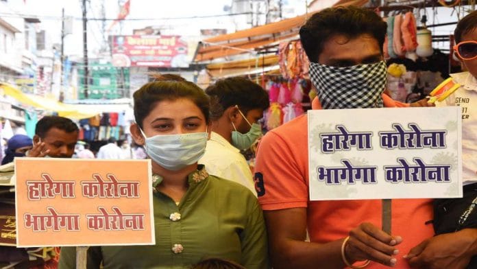 Shoppers in Bhopal. According to the researchers' findings, MP has the highest overall vulnerability to Covid-19 | Representational image | ANI