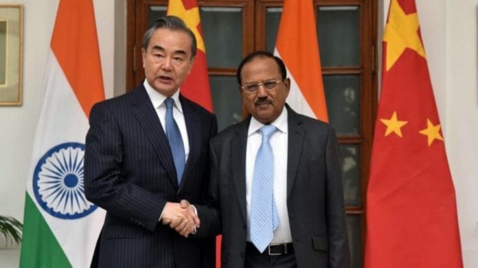 State Councillor and Chinese Foreign Minister Wang Yi with National Security Advisor Ajit Doval at the 22nd meeting of Special Representatives (SR) for India-China Boundary Question, in New Delhi last December | ANI file