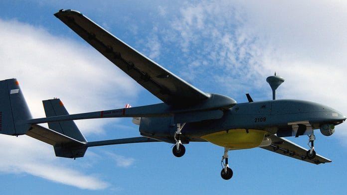 A Heron 1 UAV in flight
