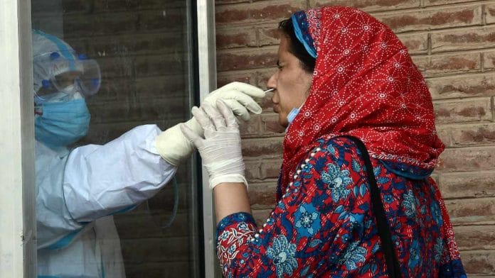 Covid-19 testing in Srinagar, Kashmir | Representational photo | ANI