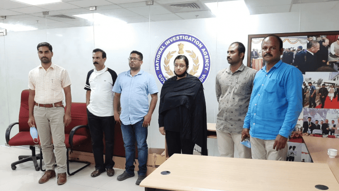 Kerala gold smuggling accused Sandeep Nair, Swapna Suresh (in centre) arrested by NIA Saturday. | Twitter/ANI