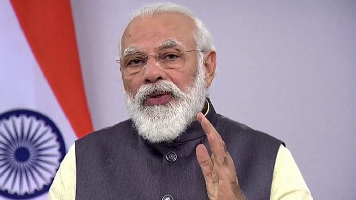 Prime Minister Narendra Modi speaks at the High-Level Segment of ECOSOC via video conferencing, in New Delhi. | PTI