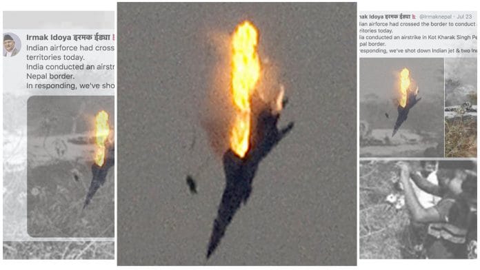 A screenshot of the image falsely claiming that IAF carried out air strikes in Nepal. | Photo: Twitter