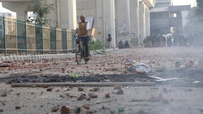 File photo depicting the aftermath of the riots that killed at least 50 people in Northeast Delhi this February | Manisha Mondal | ThePrint