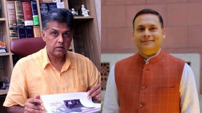 Congress MP Manish Tewari (L) and BJP IT cell chief Amit Malviya