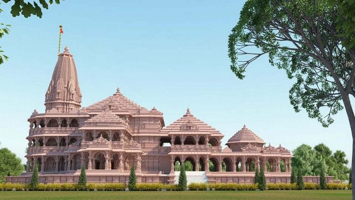 The proposed model of the Ram Janmabhoomi temple in Ayodhya | Photo: ANI