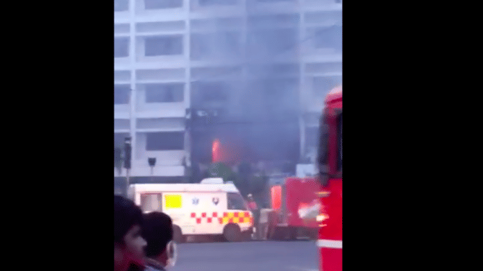 Vijayawada Covid unit in fire | Screengrab from Twitter