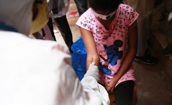 File photo from Delhi's first serological survey, which was conducted from June end to early July | Manisha Mondal | ThePrint