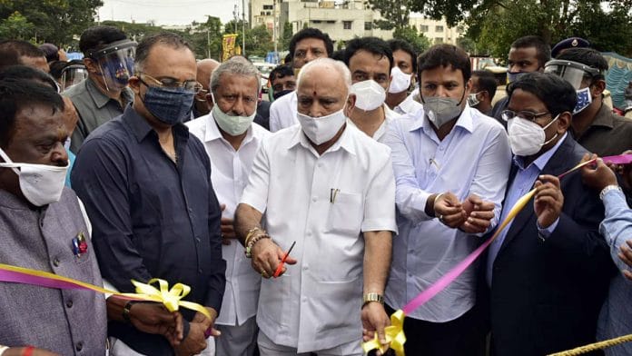 Karnataka CM B.S. Yediyurappa and 5 members of his cabinet are among 40 legislators to be infected with Covid-19 (representational image) | Photo: ANI