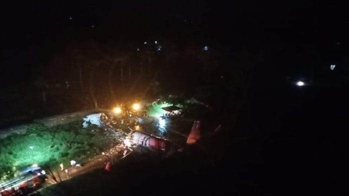 The Air India Express plane the airport in Kozhikode | Twitter: @ANI