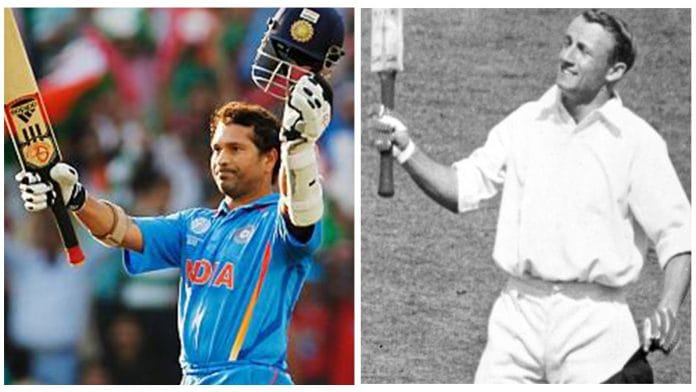 Sachin Tendulkar and Donald Bradman. | Photo: Special arrangement