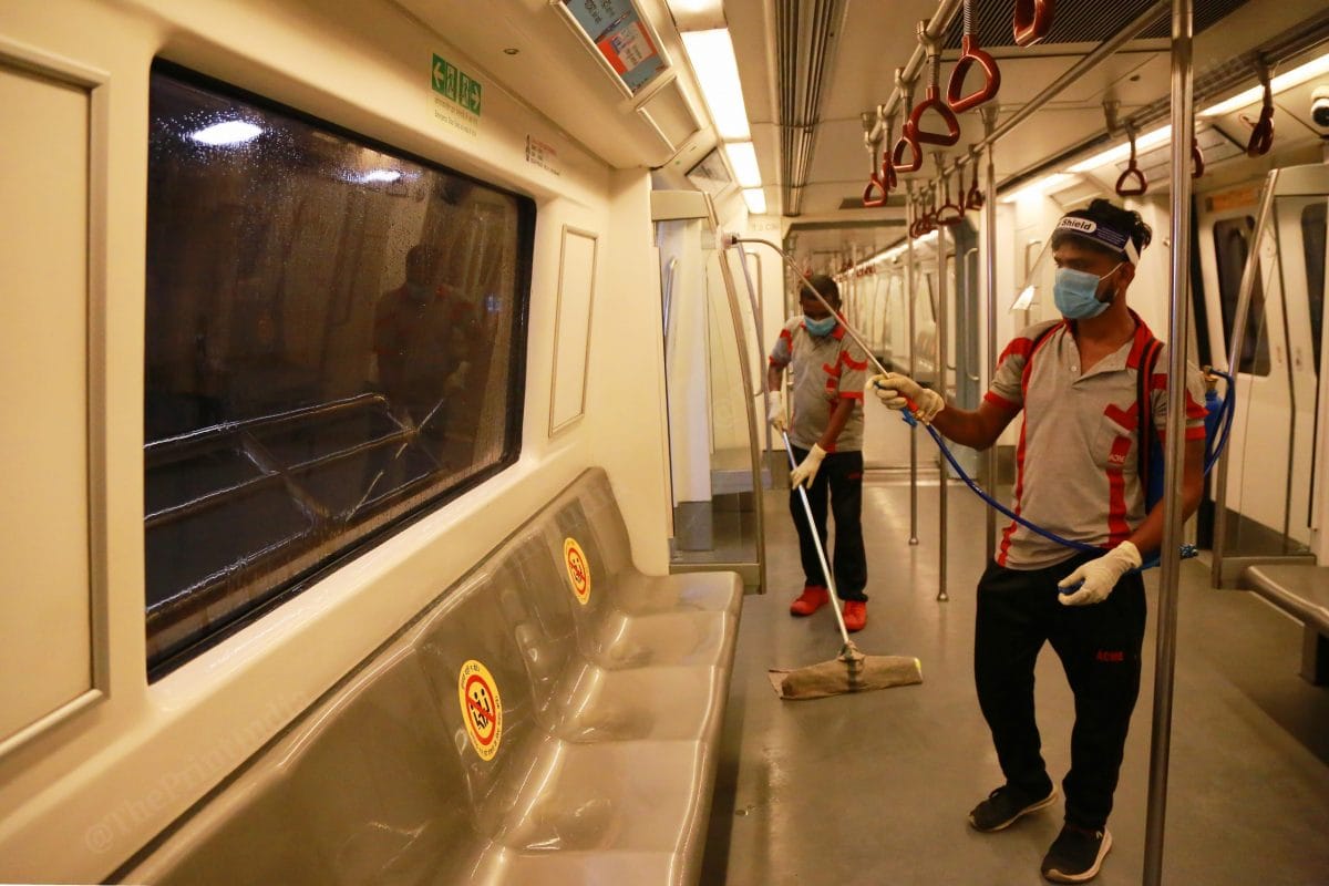 Passengers can only sit a the alternative seats | Photo: Manisha Mondal | ThePrint