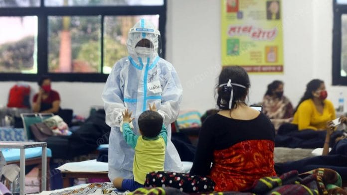 A healthcare worker at a Covid care centre in New Delhi | Representational image | Suraj Singh Bisht | ThePrint
