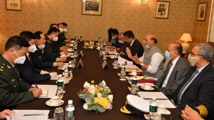 Union Defence Minister Rajnath Singh with the Head of Delegations attending the SCO Defence Ministers’ meeting in Moscow | Twitter