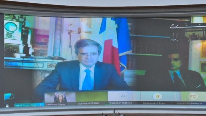 India-France-Australia Trilateral Dialogue virtual meeting, co-chaired by foreign secretary Harsh Vardhan Shringla | Twitter