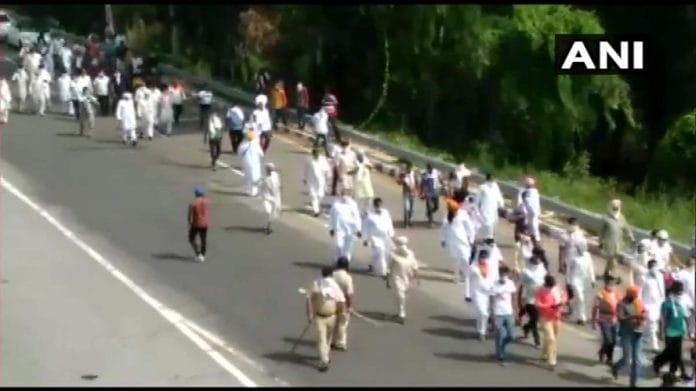 During farmers protest in Haryana | ANI