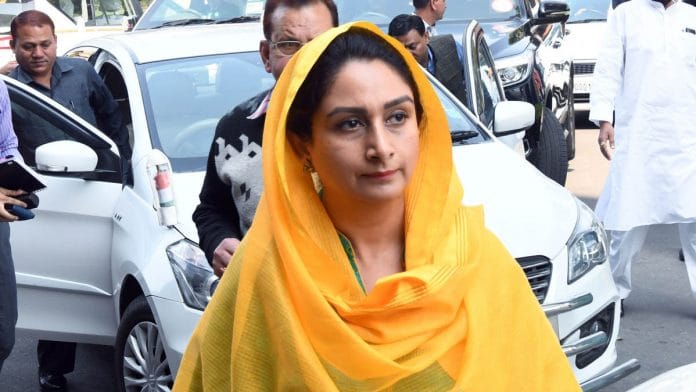 File image of Shiromani Akali Dal leader and former Union minister Harsimrat Kaur Badal | Photo: ANI