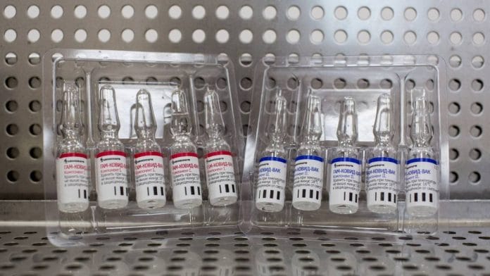 Plastic packets of ampoules containing the two components of the 'Gam-COVID-Vac' COVID-19 vaccine, trade name Sputnik V, developed by the Gamaleya National Research Center for Epidemiology and Microbiology and the Russian Direct Investment Fund (RDIF) | Andrey Rudakov | Bloomberg