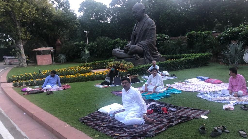 The MPs at their protest Tuesday morning | By special arrangement