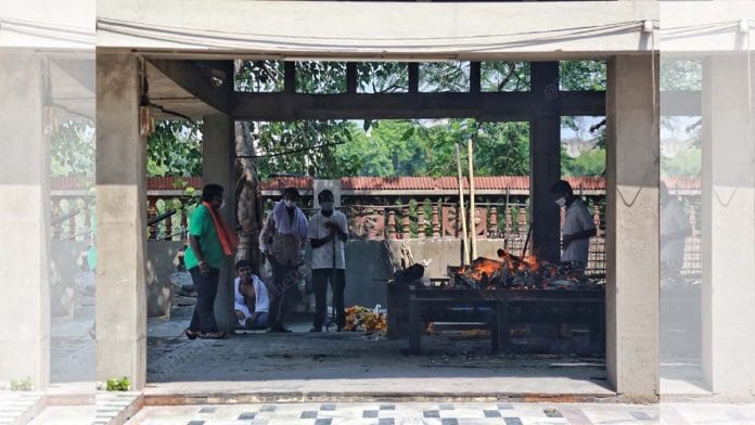 At the Ramnathpara Mukti Dham, the city’s largest crematorium | Photo: Manisha Mondal | ThePrint