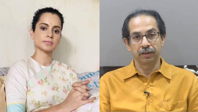 Actor Kangana Ranaut and Maharashtra Chief Minister and Shiv Sena supremo Bal Thackeray. | Photo: ThePrint Team