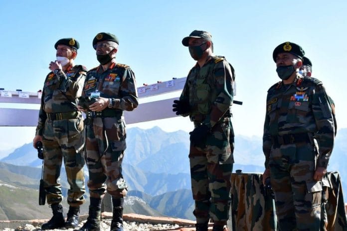 Army Chief MM Navarane on a two-day visit to Jammu and Kashmir to assess situation along LoC | Twitter/ @adgpi